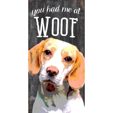 Pet Sign Wood You Had Me At Woof Beagle 5x10